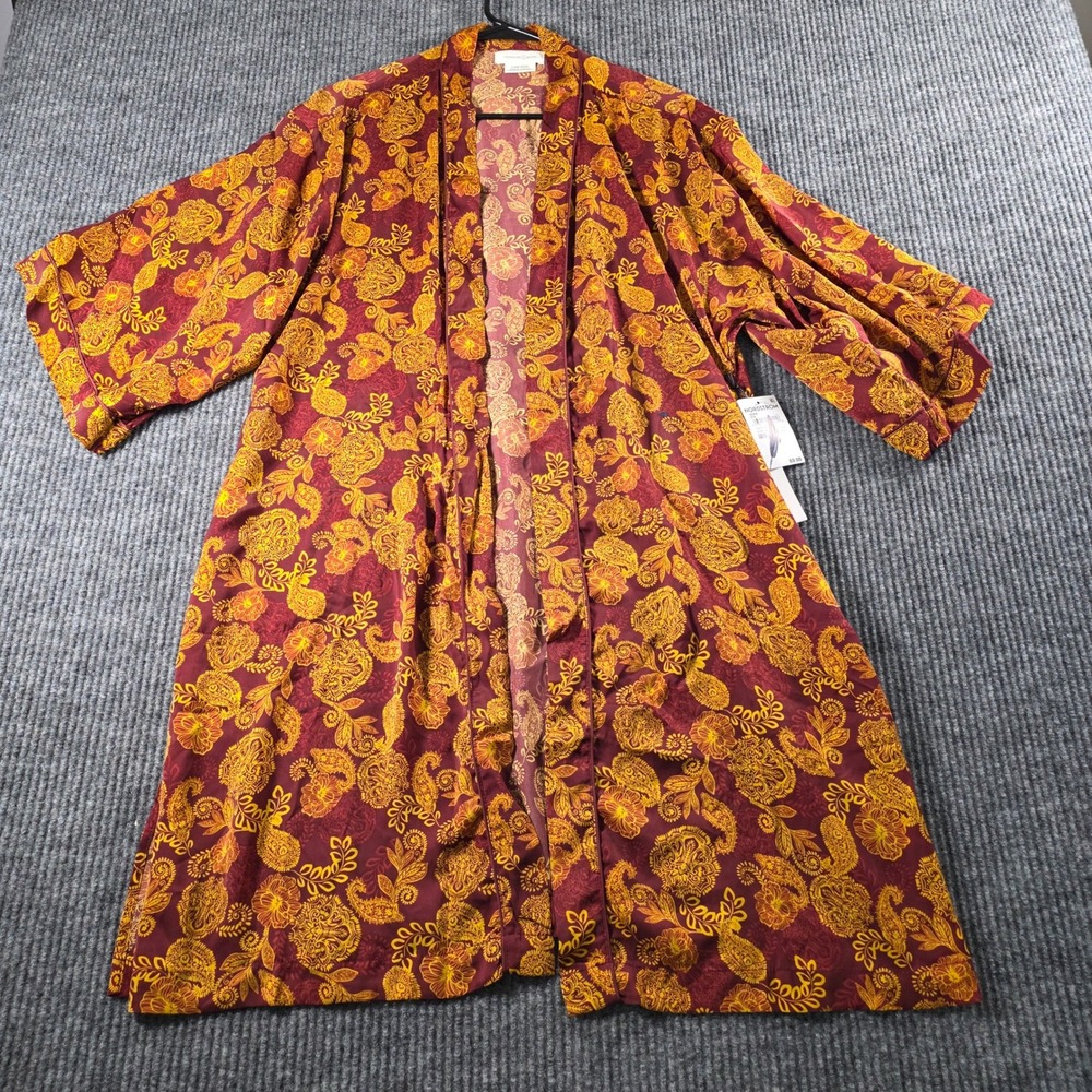 Treasure & Bond Nordstrom Paisley Kimono Duster Burgundy Yellow One Size NEW